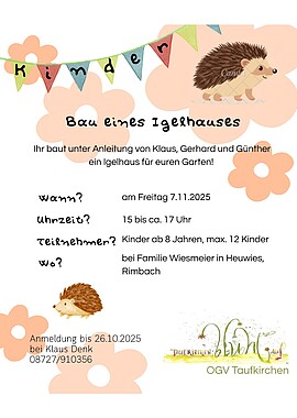 Banner Bau eines Igelhauses