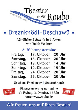 Banner Breznknödl-Deschawü (3. Aufführung)